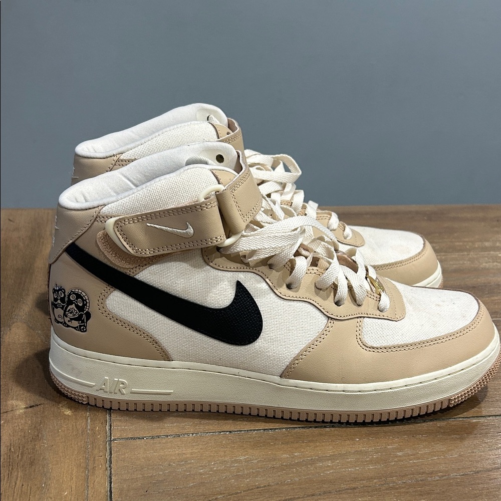 Nike High-Top Sneakers in Cream and Black